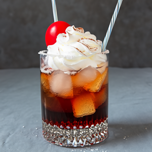 Lavender drink with sparkle rim